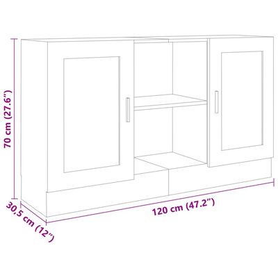 vidaXL Sideboard Sonoma-Eiche 120x30,5x70 cm Holzwerkstoff