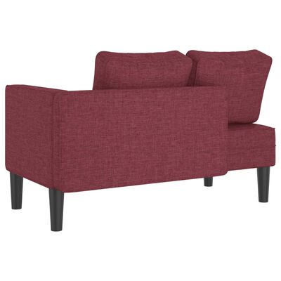 vidaXL Chaiselongue mit Kissen Weinrot Stoff