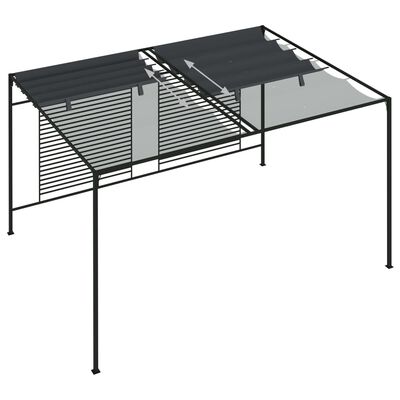 vidaXL Pavillon mit Ausziehbarem Dach 4x3x2,3 m Anthrazit 180 g/m²