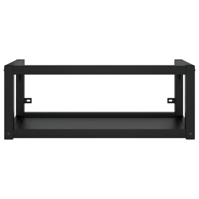 vidaXL Badezimmer Wand-Waschtischgestell Schwarz 79x38x31 cm Eisen