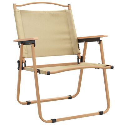 vidaXL Campingstühle 2 Stk. Beige 54x55x78 cm Oxford-Gewebe