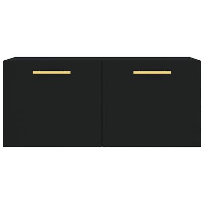 vidaXL Wandschrank Schwarz 80x36,5x35 cm Holzwerkstoff