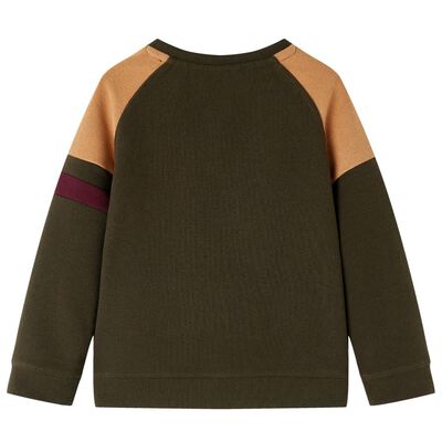 Kinder-Sweatshirt Dunkles Khaki und Kamelbraun 116