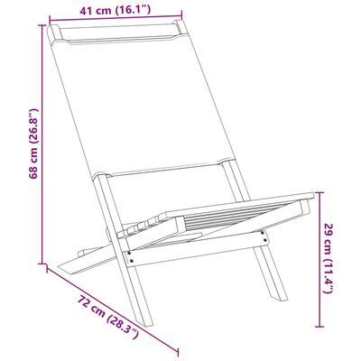 vidaXL Gartenstühle 4 Stk. Klappbar Cremeweiß Stoff und Massivholz