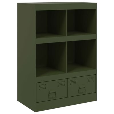 vidaXL Highboard Olivgrün 67x39x95 cm Stahl