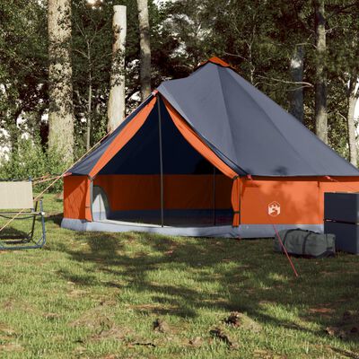 vidaXL Tipi-Familienzelt 6 Personen Grau und Orange Wasserdicht