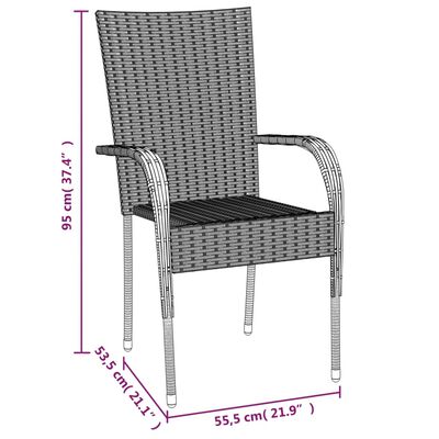 vidaXL 7-tlg. Garten-Essgruppe Braun Poly Rattan