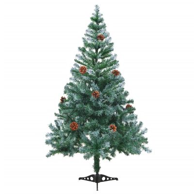 vidaXL Weihnachtsbaum Gefrostet mit Beleuchtung Kugeln Zapfen 150 cm