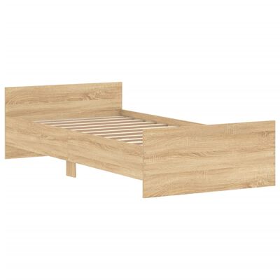 vidaXL Bettgestell ohne Matratze Sonoma-Eiche 100x200 cm Holzwerkstoff