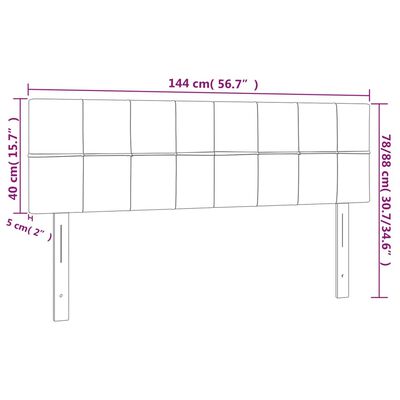 vidaXL LED Kopfteil Creme 144x5x78/88 cm Stoff