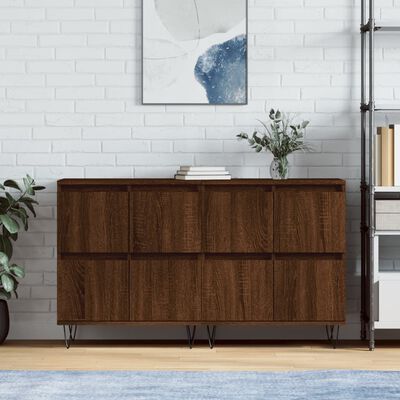 vidaXL Sideboards 2 Stk. Braun Eichen-Optik Holzwerkstoff