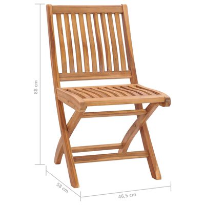 vidaXL Klappbare Gartenstühle mit Kissen 6 Stk. Massivholz Teak