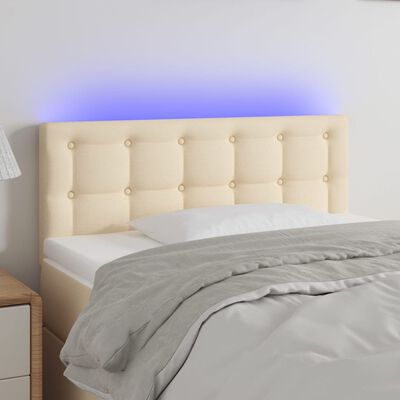 vidaXL LED Kopfteil Creme 90x5x78/88 cm Stoff