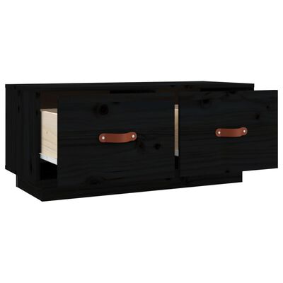 vidaXL TV-Schrank Schwarz 80x34x35 cm Massivholz Kiefer