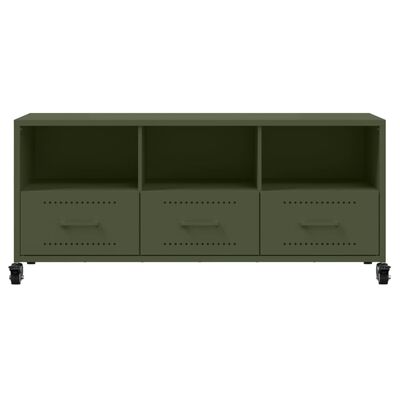 vidaXL TV-Schrank Olivgrün 100,5x39x43,5 cm Stahl