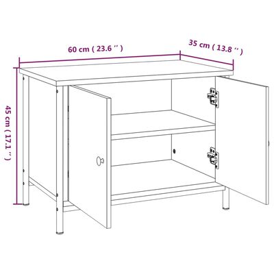 vidaXL TV-Schrank mit Türen Räuchereiche 60x35x45 cm Holzwerkstoff