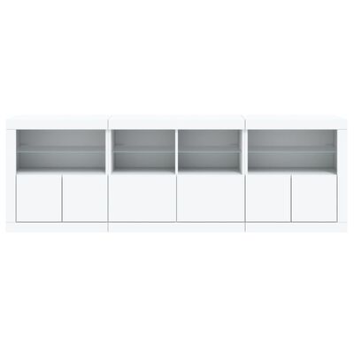 vidaXL Sideboard mit LED-Leuchten Weiß 202x37x67 cm