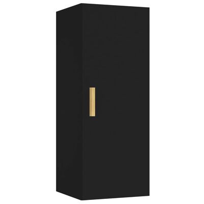 vidaXL Wandschrank Schwarz 34,5x34x90 cm Holzwerkstoff