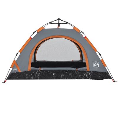 vidaXL Campingzelt 2 Personen Grau und Orange Quick Release