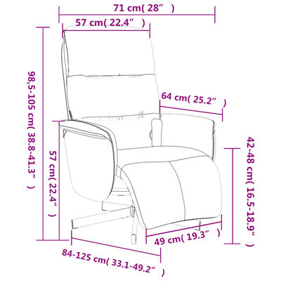 vidaXL Massagesessel mit Fußteil Braun Stoff