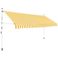 vidaXL Einziehbare Markise Handbetrieben 350 cm Orange/Weiß Gestreift