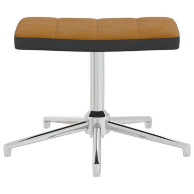 vidaXL Relaxsessel mit Hocker Braun Samt und PVC