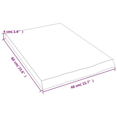 vidaXL Waschtischplatte Dunkelbraun 40x60x(2-4)cm Massivholz Behandelt