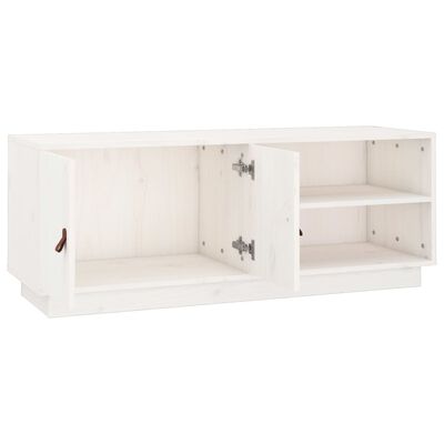 vidaXL TV-Schrank Weiß 105x34x40 cm Massivholz Kiefer