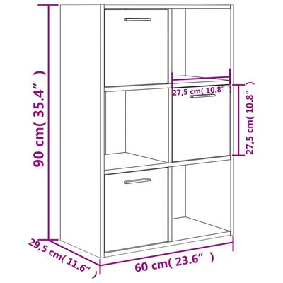 vidaXL Lagerschrank Betongrau 60x29,5x90 cm Holzwerkstoff