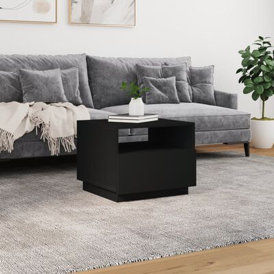 vidaXL Couchtisch mit LED-Leuchten Schwarz 50x49x40 cm