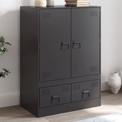 vidaXL Highboard Schwarz 67x39x95 cm Stahl