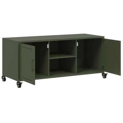 vidaXL TV-Schrank Olivgrün 100,5x39x43,5 cm Stahl