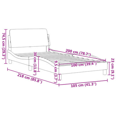 vidaXL Bettgestell mit Kopfteil Schwarz 100x200 cm Samt