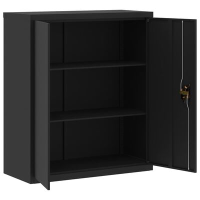 vidaXL Aktenschrank Schwarz 90x40x145 cm Stahl