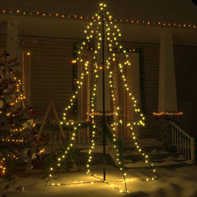 vidaXL Weihnachtsbaum in Kegelform 240 LEDs Indoor Outdoor 118x180 cm