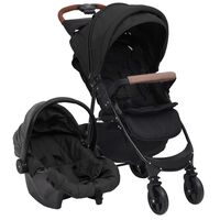 vidaXL 3-in-1 Kinderwagen Anthrazit Stahl