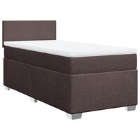 vidaXL Boxspringbett mit Matratze Dunkelbraun 100x200 cm Stoff