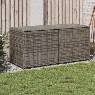 vidaXL Gartentruhe Grau 283L Poly Rattan