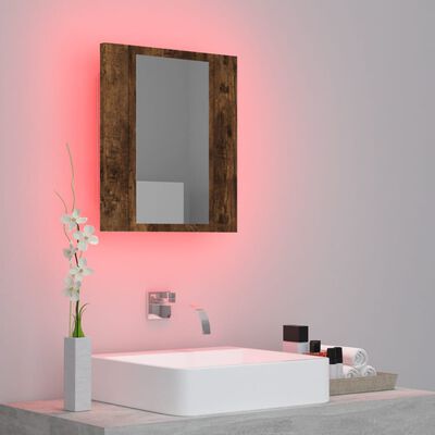 vidaXL LED-Spiegelschrank Räuchereiche 40x12x45 cm Holzwerkstoff