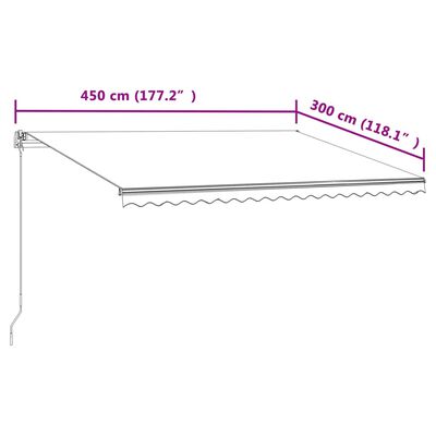 vidaXL Automatisch Einziehbare Markise 450×300 cm Anthrazit