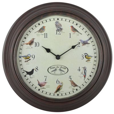 Esschert Design Uhr mit Vogelgezwitscher