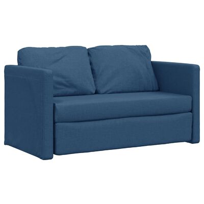 vidaXL Bodensofa mit Schlaffunktion Blau 112x174x55 cm Stoff