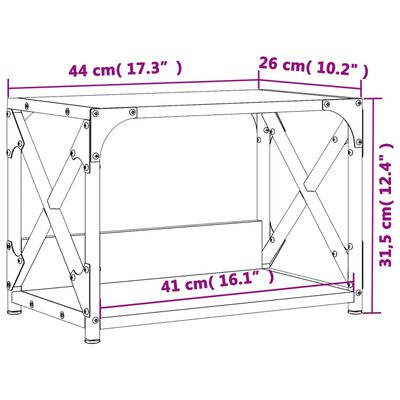 vidaXL Druckerständer 2 Ablagen Räuchereiche 44x26x31,5 cm