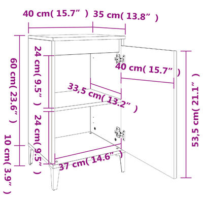 vidaXL Nachttische 2 Stk. Weiß 40x35x70 cm Holzwerkstoff