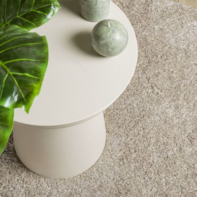 vidaXL Teppich ISTAN Hochflor Glänzend Beige Ø 120 cm