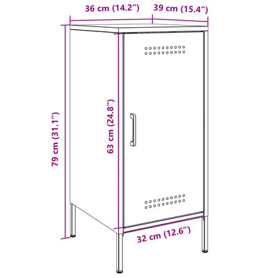 vidaXL Sideboard Weiß 36x39x79 cm Stahl