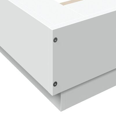vidaXL Bettgestell mit LED Weiß 200x200 cm Holzwerkstoff