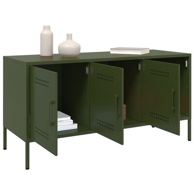 vidaXL TV-Schrank Olivgrün 100,5x39x50,5 cm Stahl