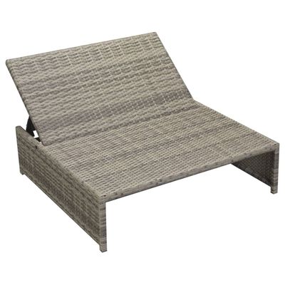 vidaXL 5-tlg. Garten-Lounge-Set mit Auflagen Poly Rattan Grau