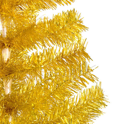 vidaXL Künstlicher Weihnachtsbaum Beleuchtung & Kugeln Gold 210 cm